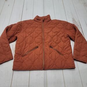 Keren Hart burnt orange quilted jacket puffer full zip